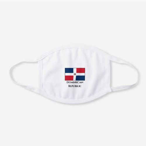 Dominican Republic Flag White Cotton Face Mask