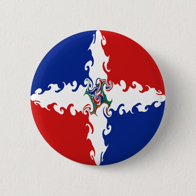 Dominican Republic Gnarly Flag Button (Front)