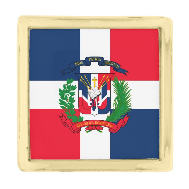 Dominican Republic Gold Finish Lapel Pin (Front)