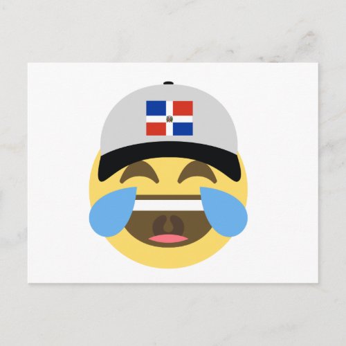 Dominican Republic Hat Laughing Emoji Postcard