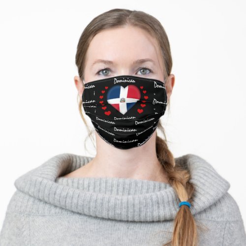 Dominican Republic  Heart Flag fashion sports Adult Cloth Face Mask