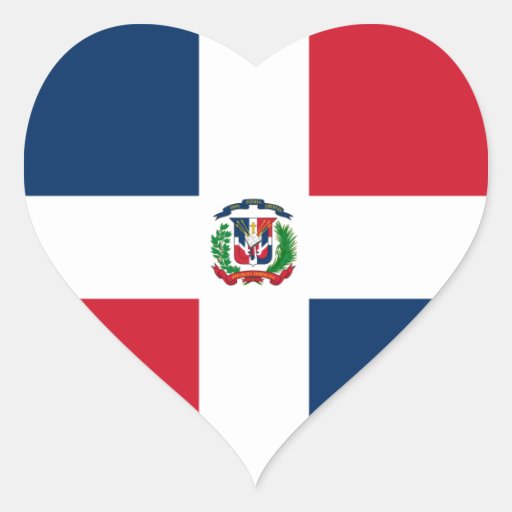 Dominican Republic Heart Flag Heart Sticker | Zazzle