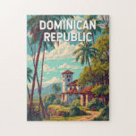 Dominican Republic Illustration Travel Art Vintage Jigsaw Puzzle<br><div class="desc">Dominican Republic in a vector art style. From relaxing in Punta Cana to exploring the historic streets of Santo Domingo or adventuring in the mountains of Jarabacoa,  this destination offers the perfect mix of relaxation and exploration.</div>
