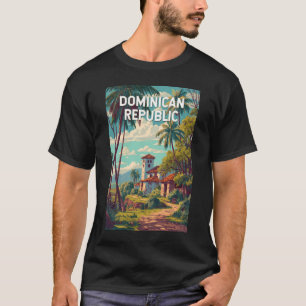 Dominican Republic Illustration Travel Art Vintage T-Shirt