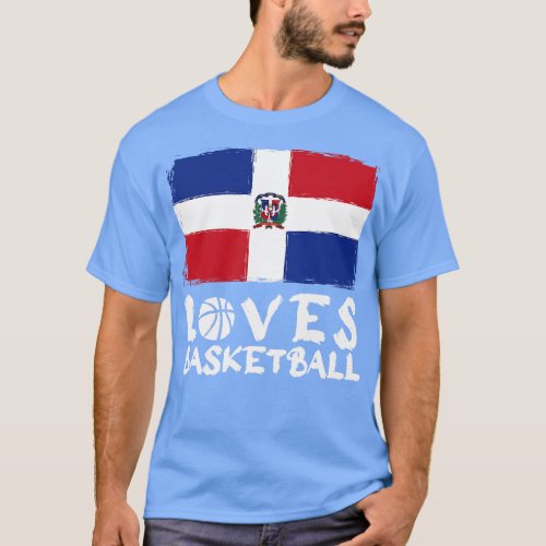 Dominican Republic Loves Basketball T_Shirt