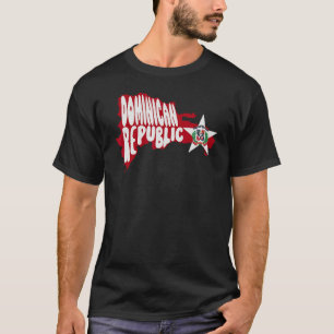 Dominican Republic Map and Flag Emblem Platano Pow T-Shirt
