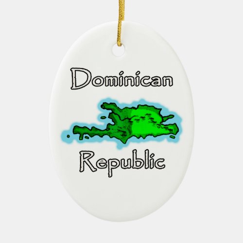 Dominican Republic Map Ceramic Ornament