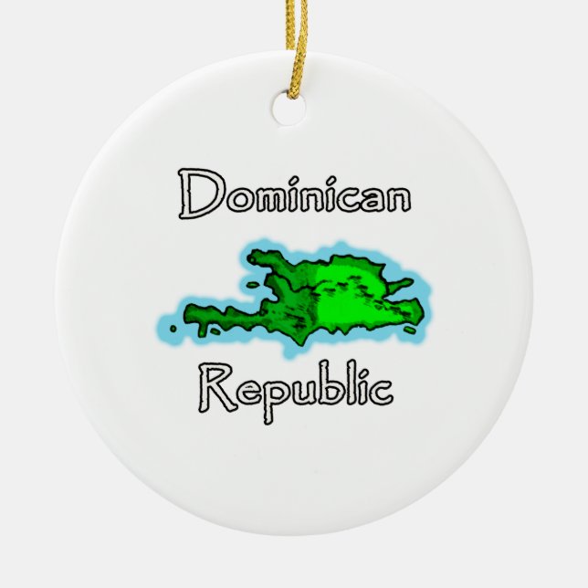 Dominican Republic Map Ceramic Ornament (Front)