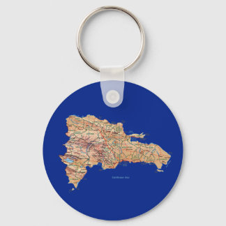 Dominican Republic Map Keychain