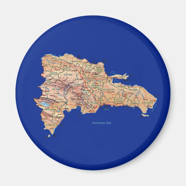 Dominican Republic Map Magnet (Front)