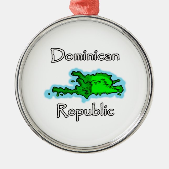 Dominican Republic Map Metal Ornament (Front)