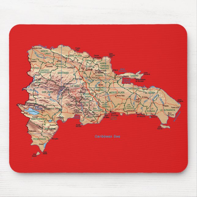 Dominican Republic Map Mousepad (Front)