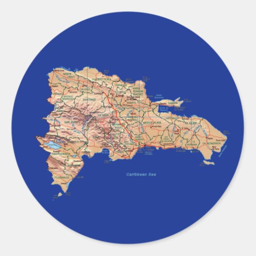 Dominican Republic Map Sticker