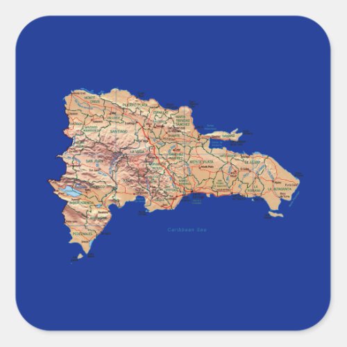 Dominican Republic Map Sticker