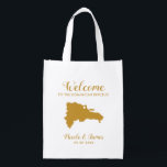 Dominican Republic Map Wedding Welcome Bag<br><div class="desc">Wedding weekend welcome gift bag for out of town guests to your wedding,  featuring image of Dominican Republic,  with heart you may place at the precise location. Fill tote with your favorite goodies.</div>