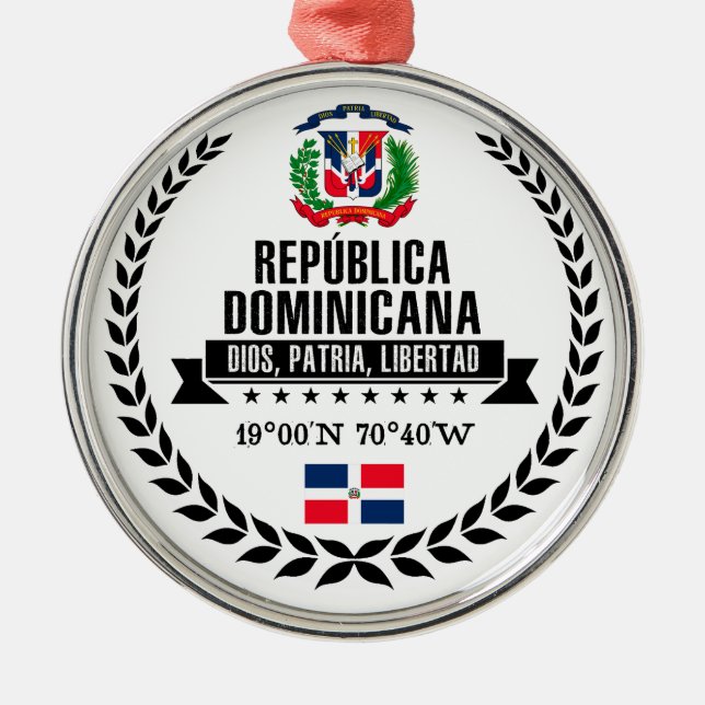 Dominican Republic Metal Ornament (Front)