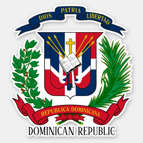 Dominican Republic National Coat Of Arms Patriotic Sticker