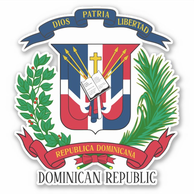 Dominican Republic National Coat Of Arms Patriotic Sticker (Front)