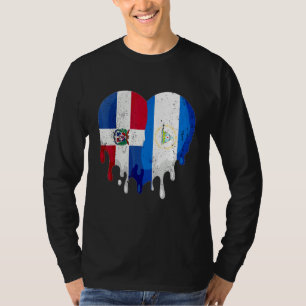 Dominican Republic Nicaragua Flag Heart Citizen Pa T-Shirt