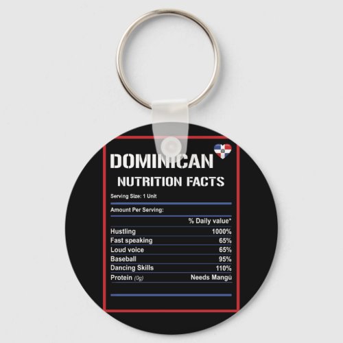 Dominican Republic Nutrition Facts Keychain