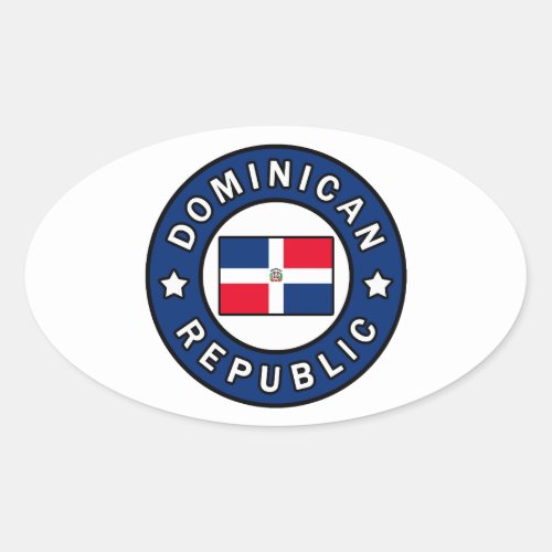 Dominican Republic Oval Sticker