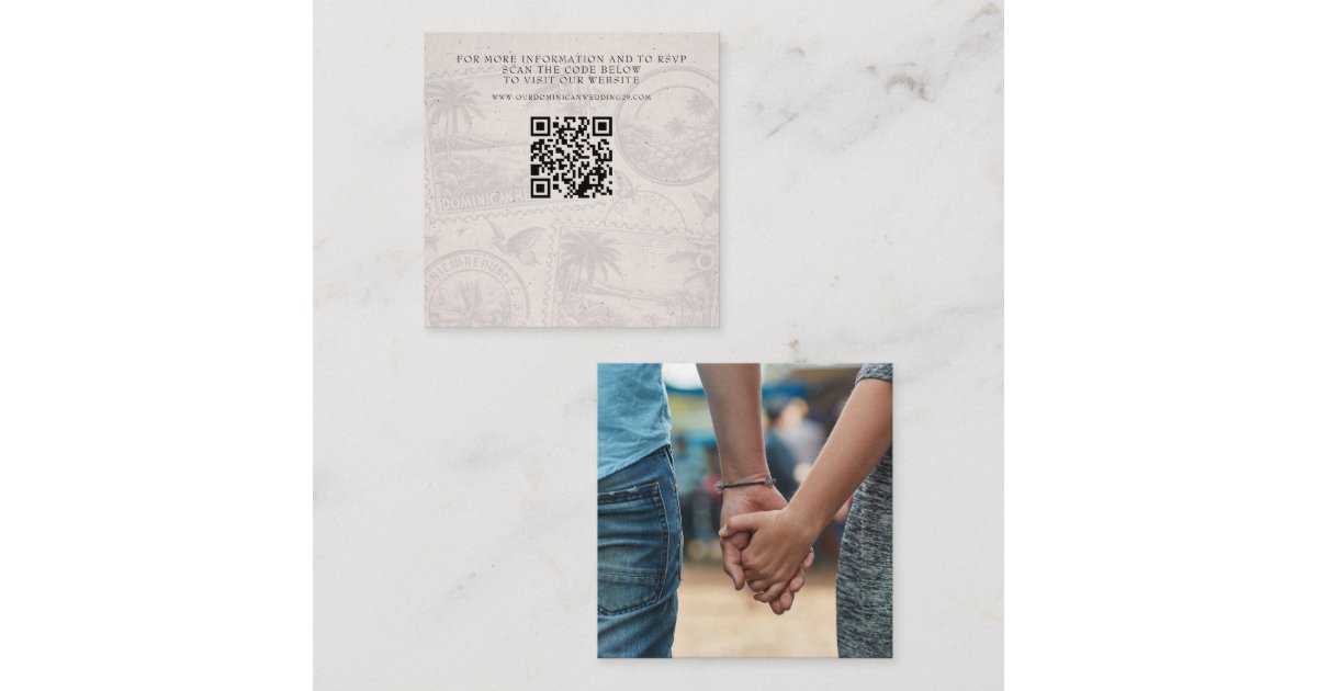 Dom Rep Qr Code Dominican Republic Passport Wedding QR Enclosure Card | Zazzle
