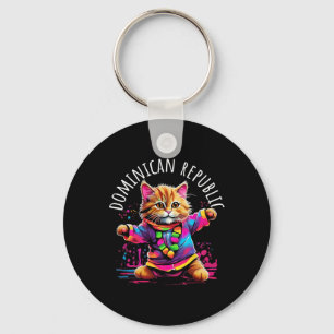 Dominican Republic Quirky Funny Colorful Dancing C Keychain