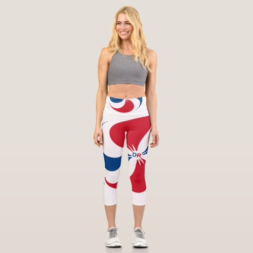 Dominican Republic Red White  Blue Legging