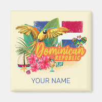 Dominican Republic Retro Caribbean Island Parrot