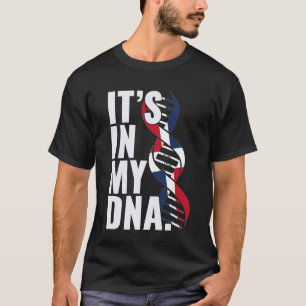 Dominican Republic Roots Flag Fingerprint Graphic T-Shirt