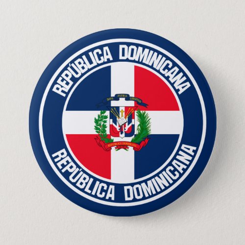 Dominican Republic Round Emblem Button