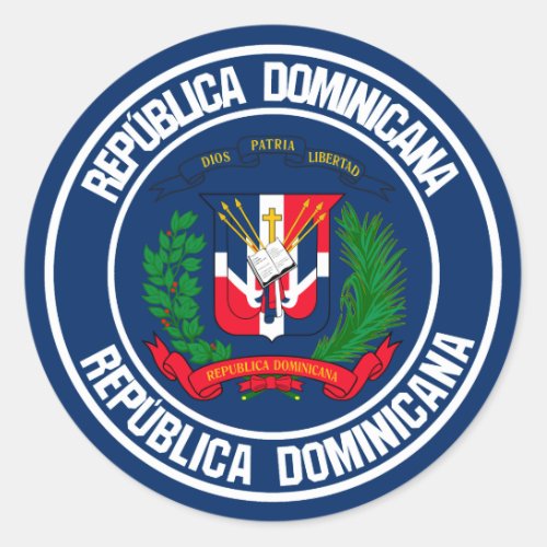 Dominican Republic Round Emblem Classic Round Sticker