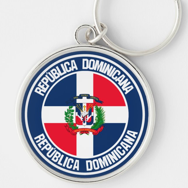 Dominican Republic Round Emblem Keychain (Front)