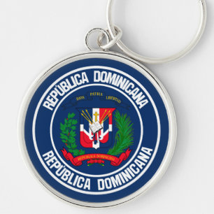 Dominican Republic Round Emblem Keychain