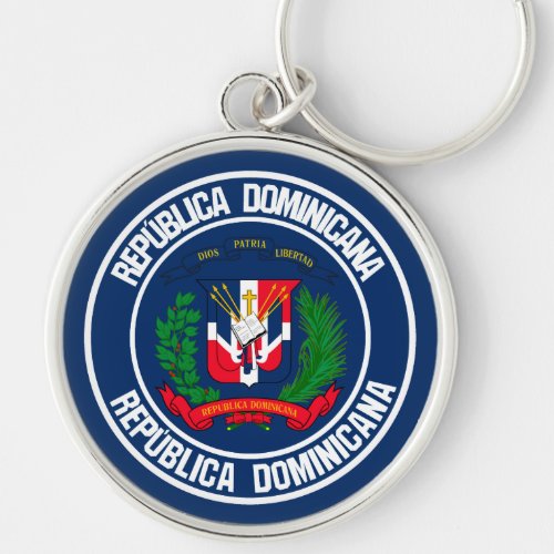 Dominican Republic Round Emblem Keychain