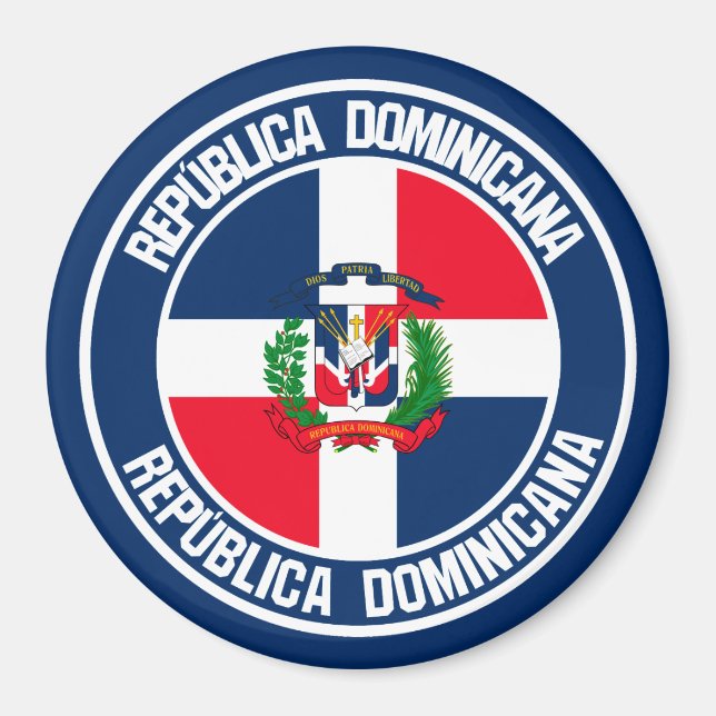 Dominican Republic Round Emblem Magnet (Front)