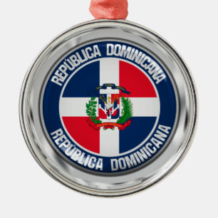 Dominican Republic Round Emblem Metal Ornament