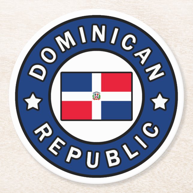 Dominican Republic Round Paper Coaster (Front)