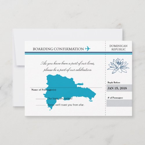 Dominican Republic RSVP Palm Tree Invitation