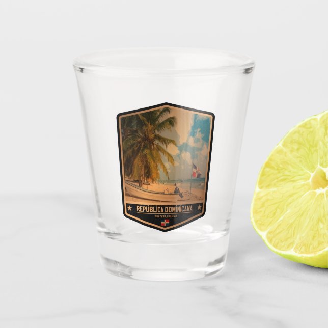 Dominican Republic Shot Glass (Front)