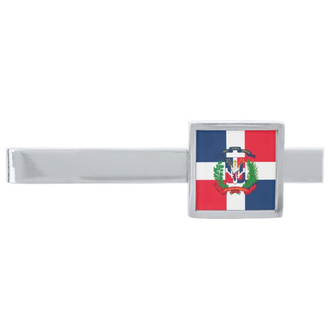 Dominican Republic Silver Finish Tie Bar (Front)