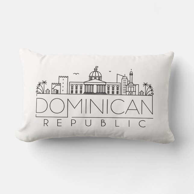 Dominican Republic Skyline Lumbar Pillow (Front)