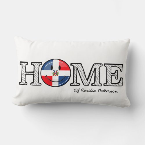 Dominican Republic Smiling Flag Housewarming Lumbar Pillow