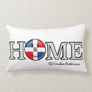 Dominican Republic Smiling Flag Housewarming Lumbar Pillow