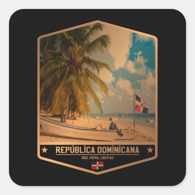 Dominican Republic Square Sticker (Front)