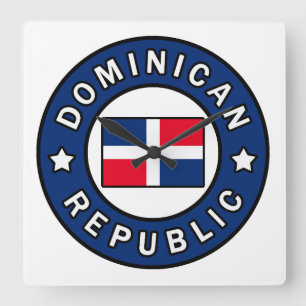 Dominican Republic Square Wall Clock