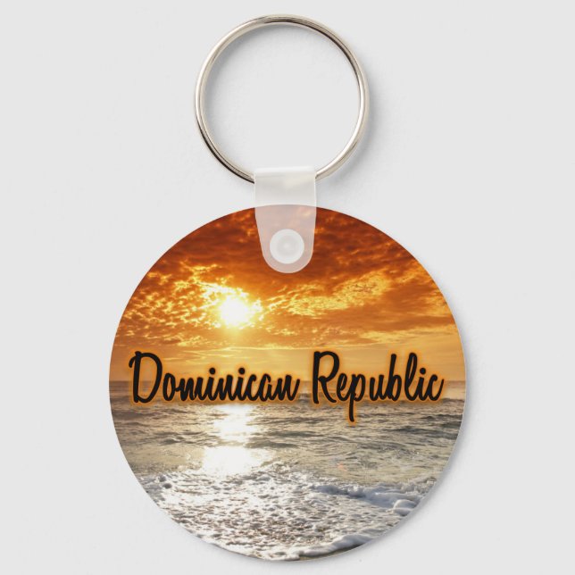Dominican Republic sunset Keychain (Front)
