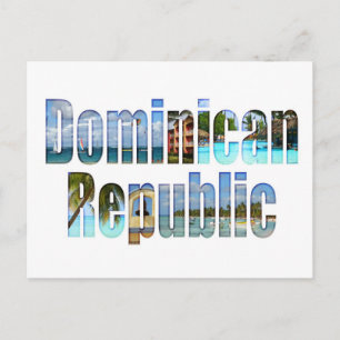 Dominican Republic tourist sights in letters Postcard