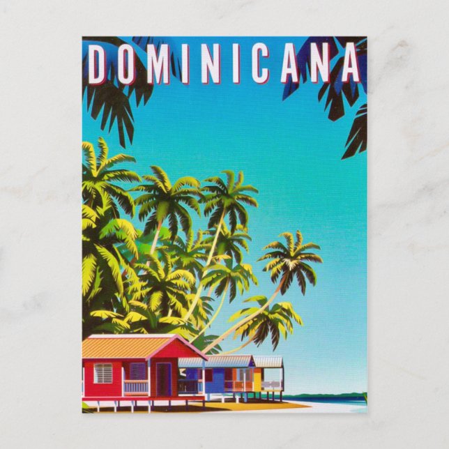 Dominican Republic Travel Poster Postcard (Front)