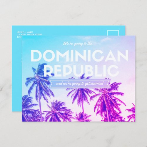 Dominican Republic Tropical Beach Save the Dates A Announcement Postcard